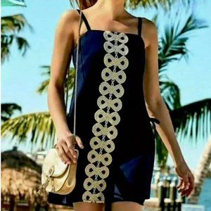 Lilly Pulitzer Navy & Gold Skort Dress size 4 NWT